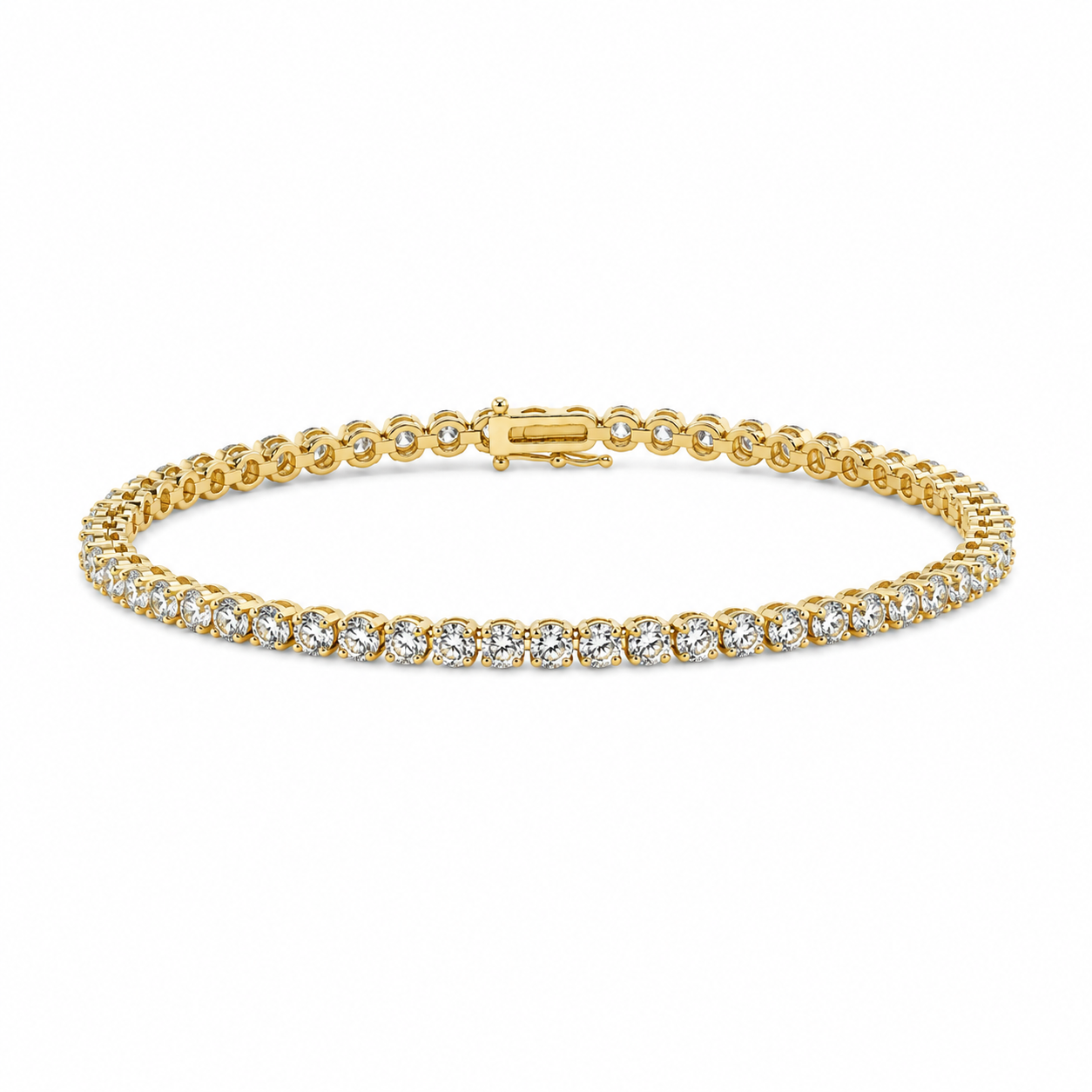 Malakan Yellow Gold Diamond Tennis Bracelet