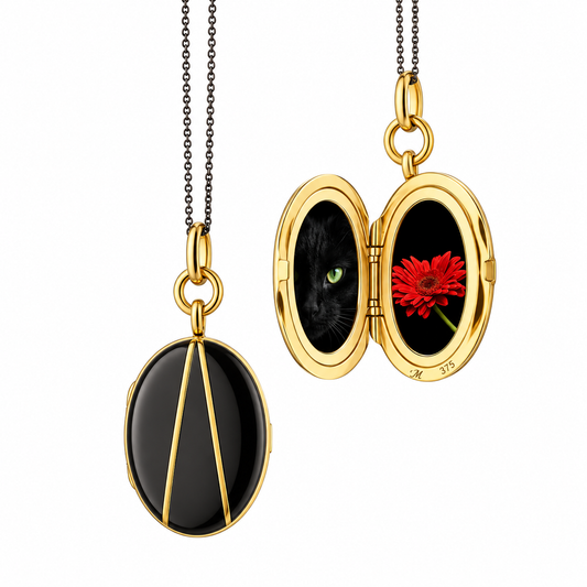 Black Enamel  Oval Locket by Monica Rich Kosann