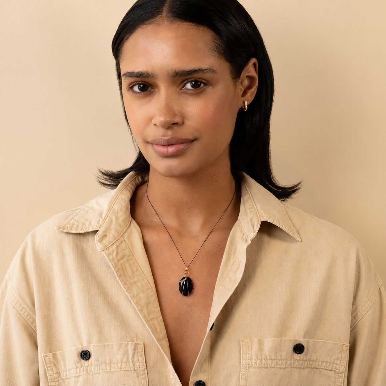 Black Enamel  Oval Locket by Monica Rich Kosann