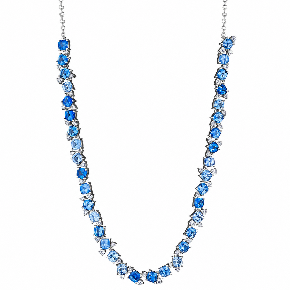 Blue Sapphire Confetti Necklace by Penny Preville