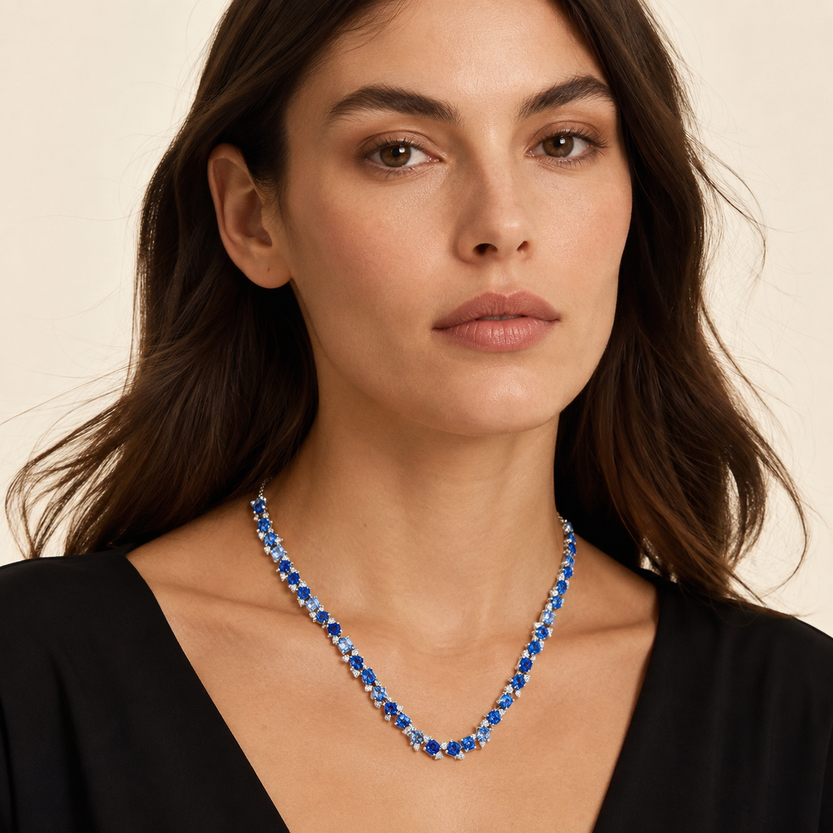 Blue Sapphire Confetti Necklace by Penny Preville