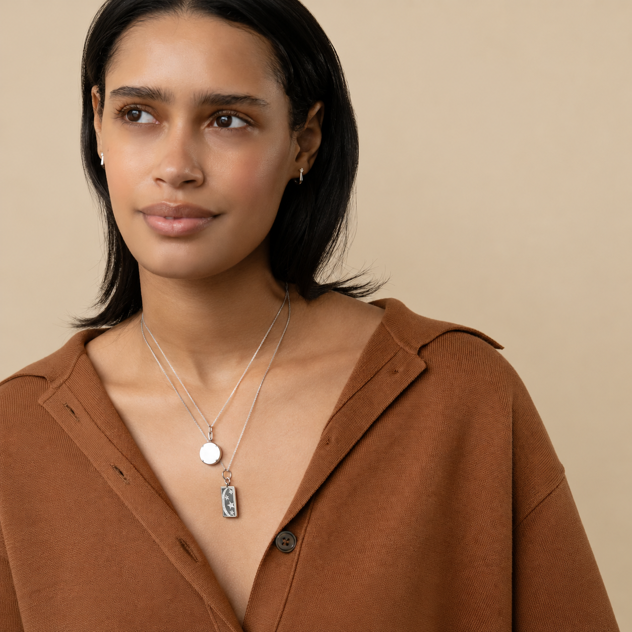 "Brooke" Slim Sterling Silver Locket Necklace by Monica Rich Kosann