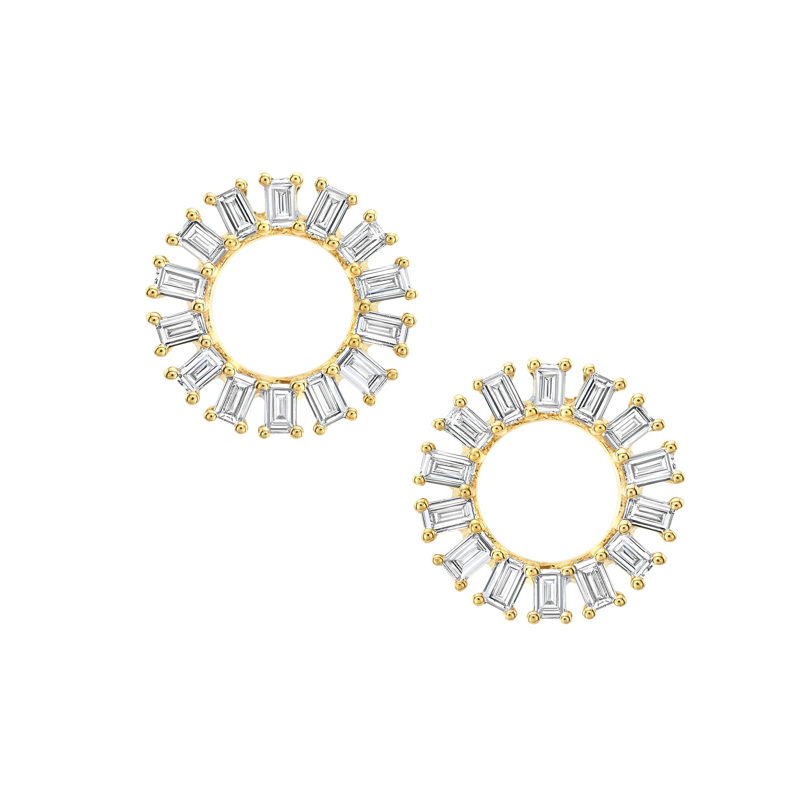 Open Circle Diamond Baguette Stud Earrings by Meredith Young available at Talisman Collection Fine Jewelers in El Dorado Hills, CA and online
