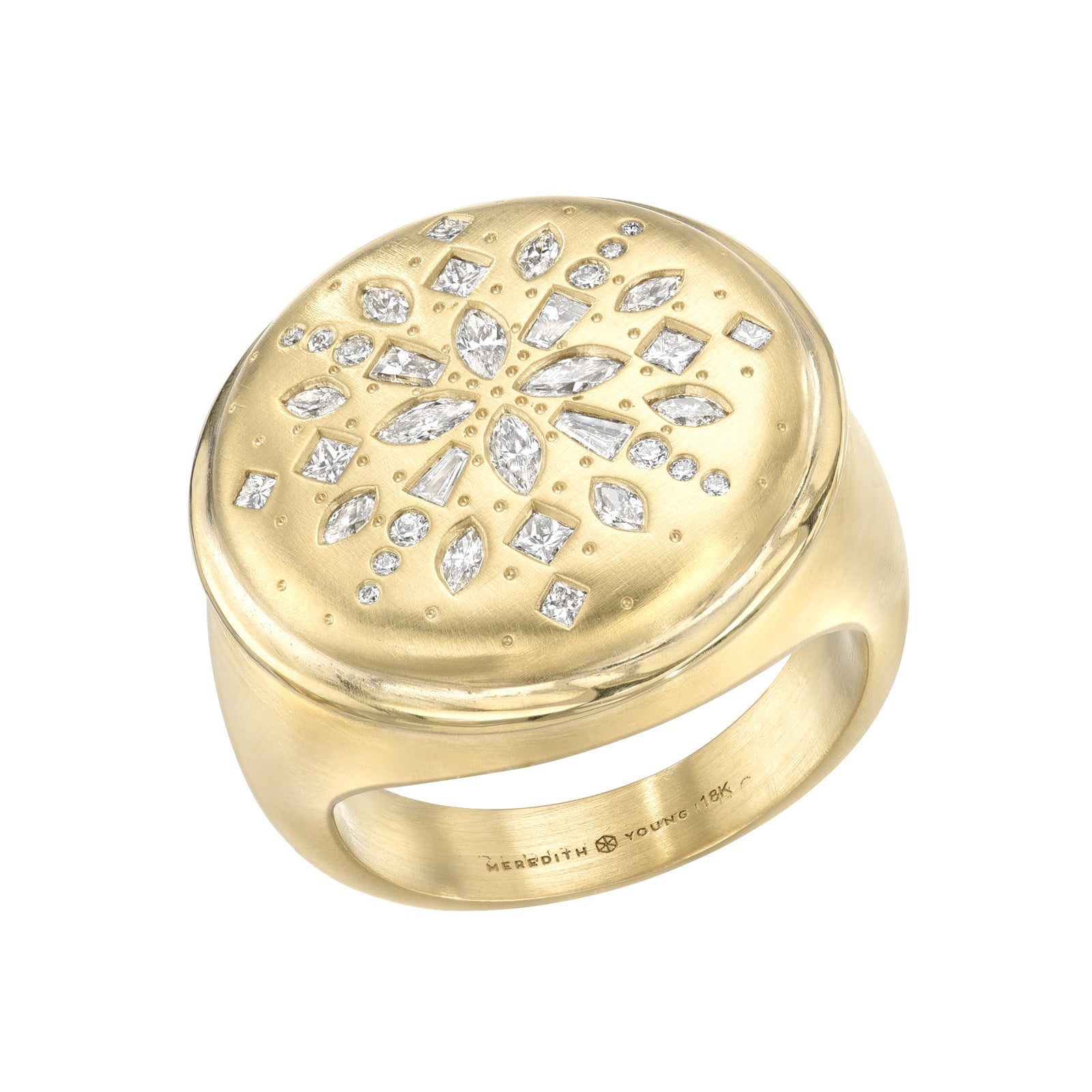 Diamond Chaos Signet Ring  by Meredith Young available at Talisman Collection Fine Jewelers in El Dorado Hills, CA and online