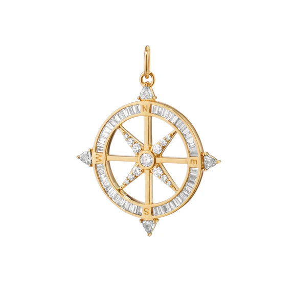 Adventure Diamond Compass Charm by Monica Rich Kosann
