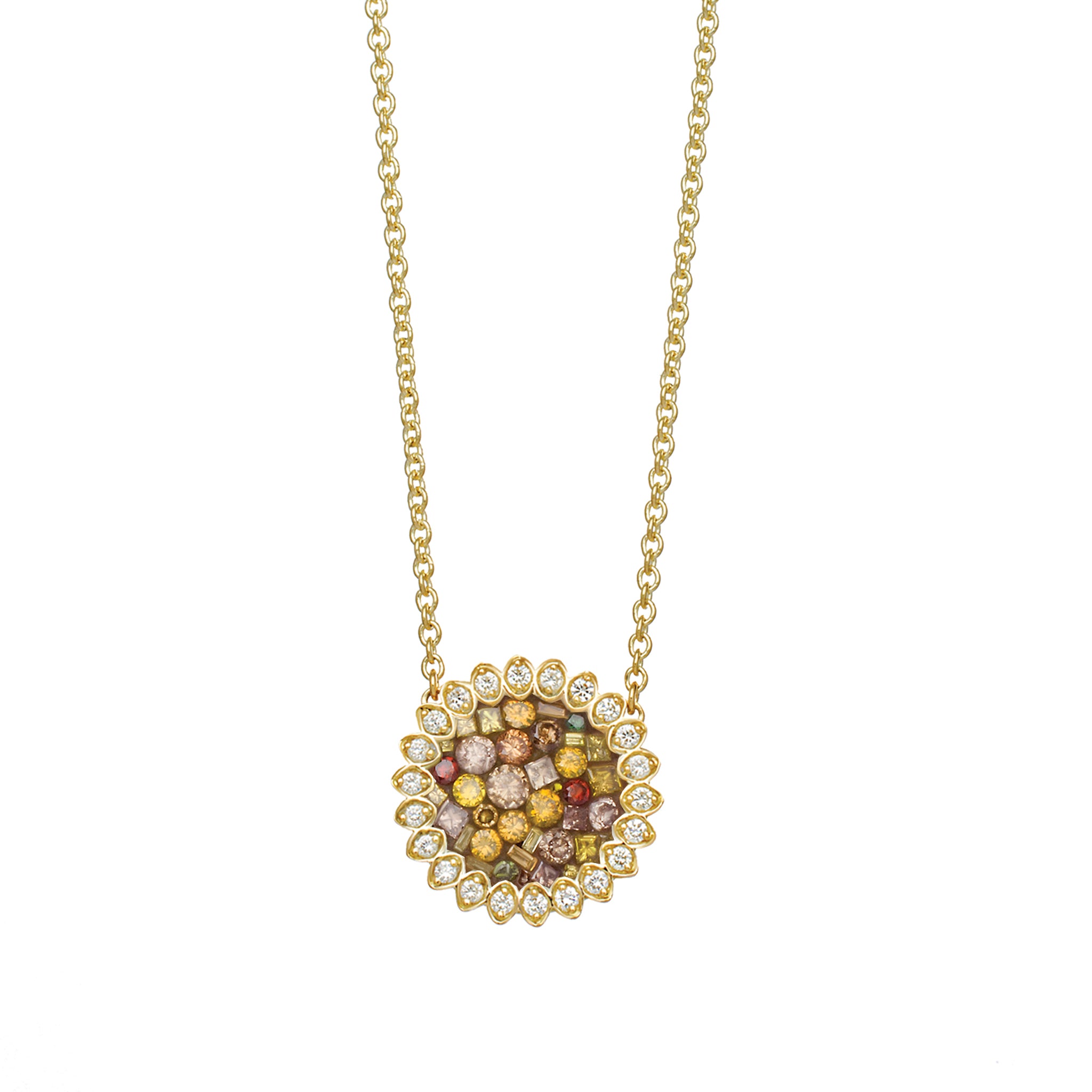 Bloomingdale's Diamond Sunflower Pendant Necklace in 14K Yellow Gold, 0.10  ct. t.w. - 100% Exclusive | Bloomingdale's