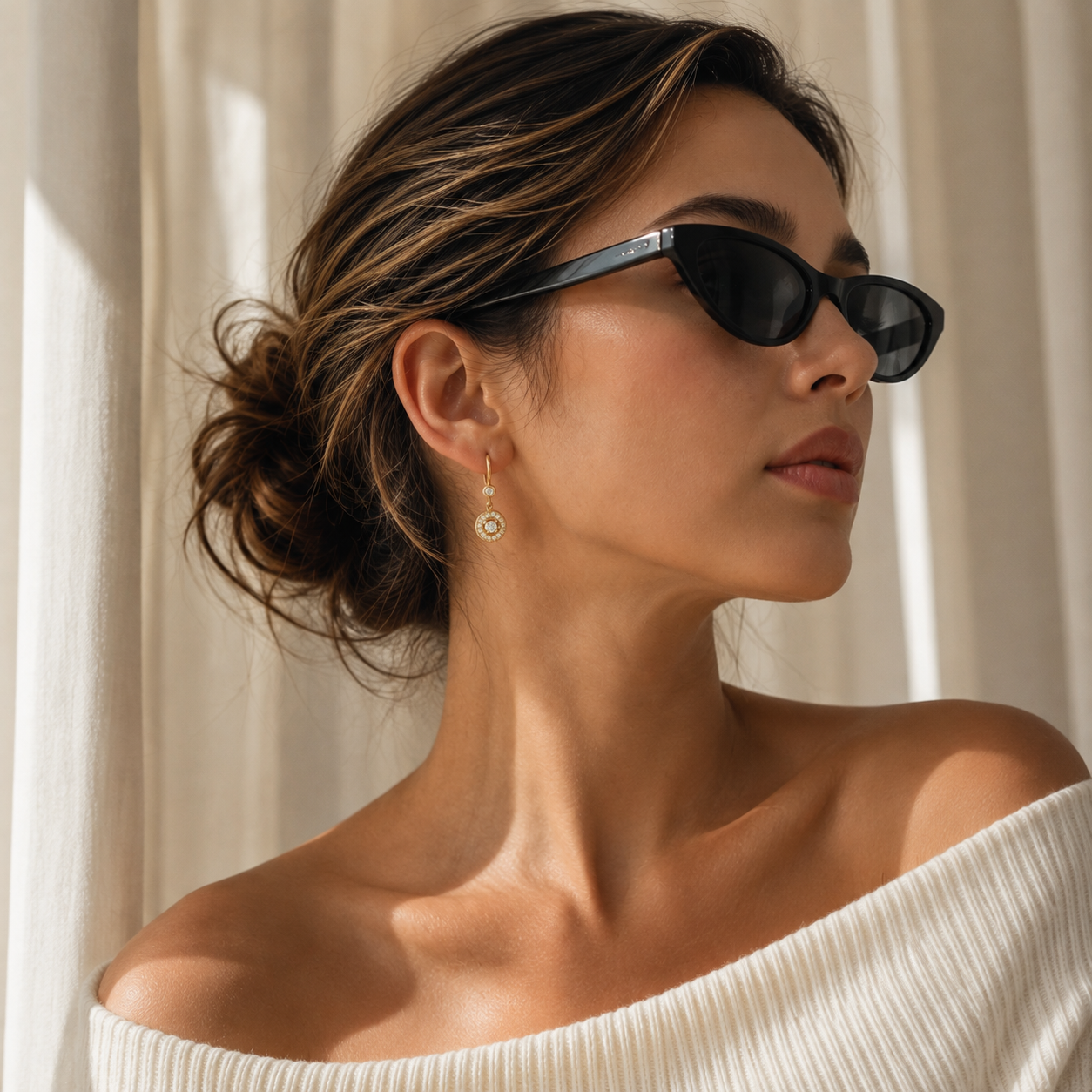 Classic Round Diamond Drop Earrings by Penny Preville