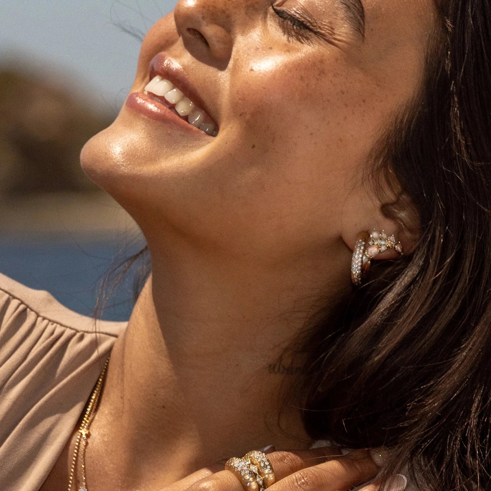 Nude Diamond Sapphire Climbers by Meredith Young available at Talisman Collection Fine Jewelers in El Dorado Hills, CA and online