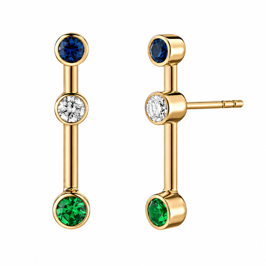 Crossroad Sapphire Stud by Mined + Found