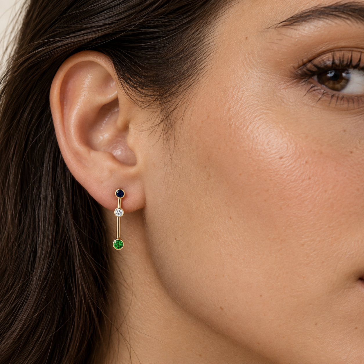 Crossroad Sapphire Stud by Mined + Found