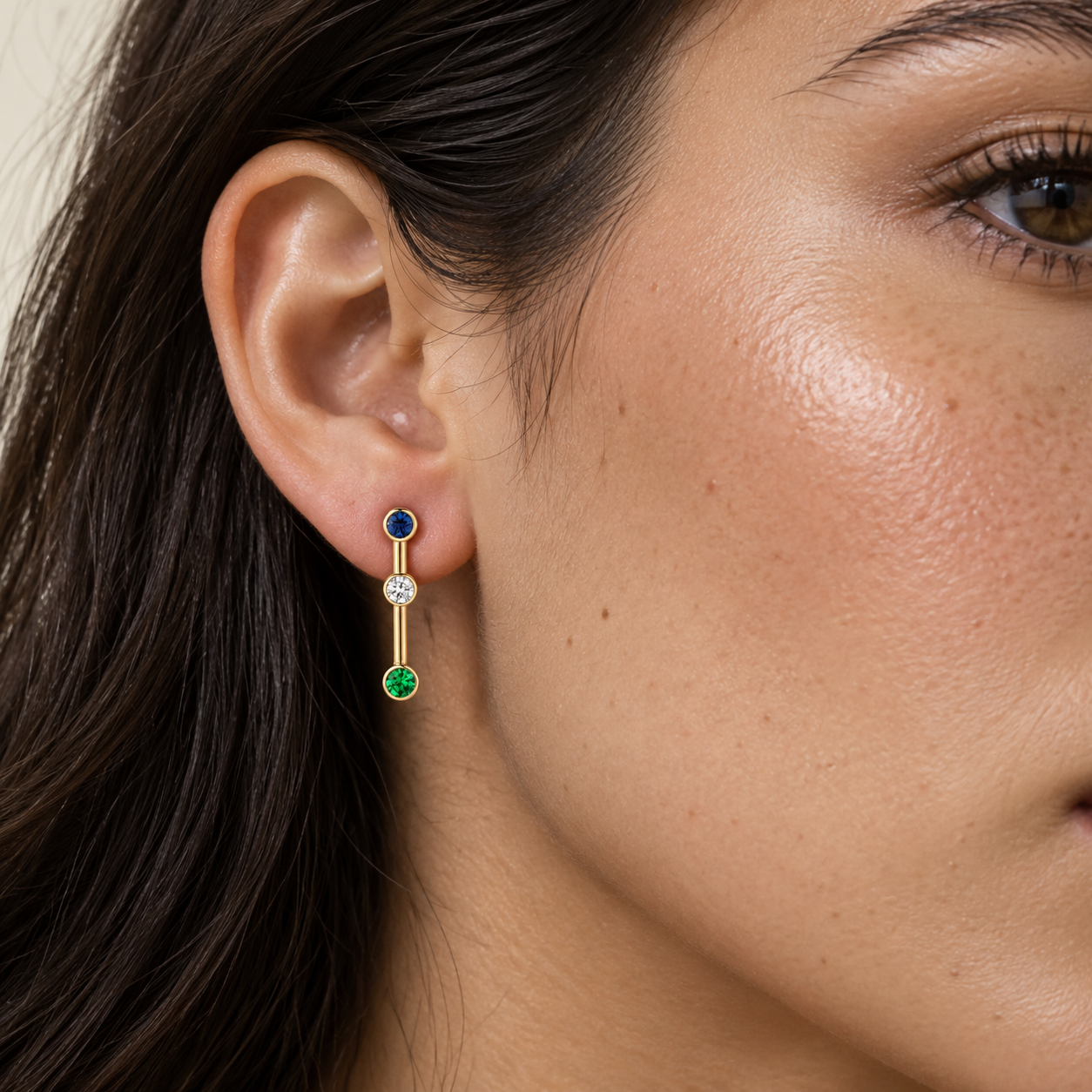 Crossroad Sapphire Stud by Mined + Found