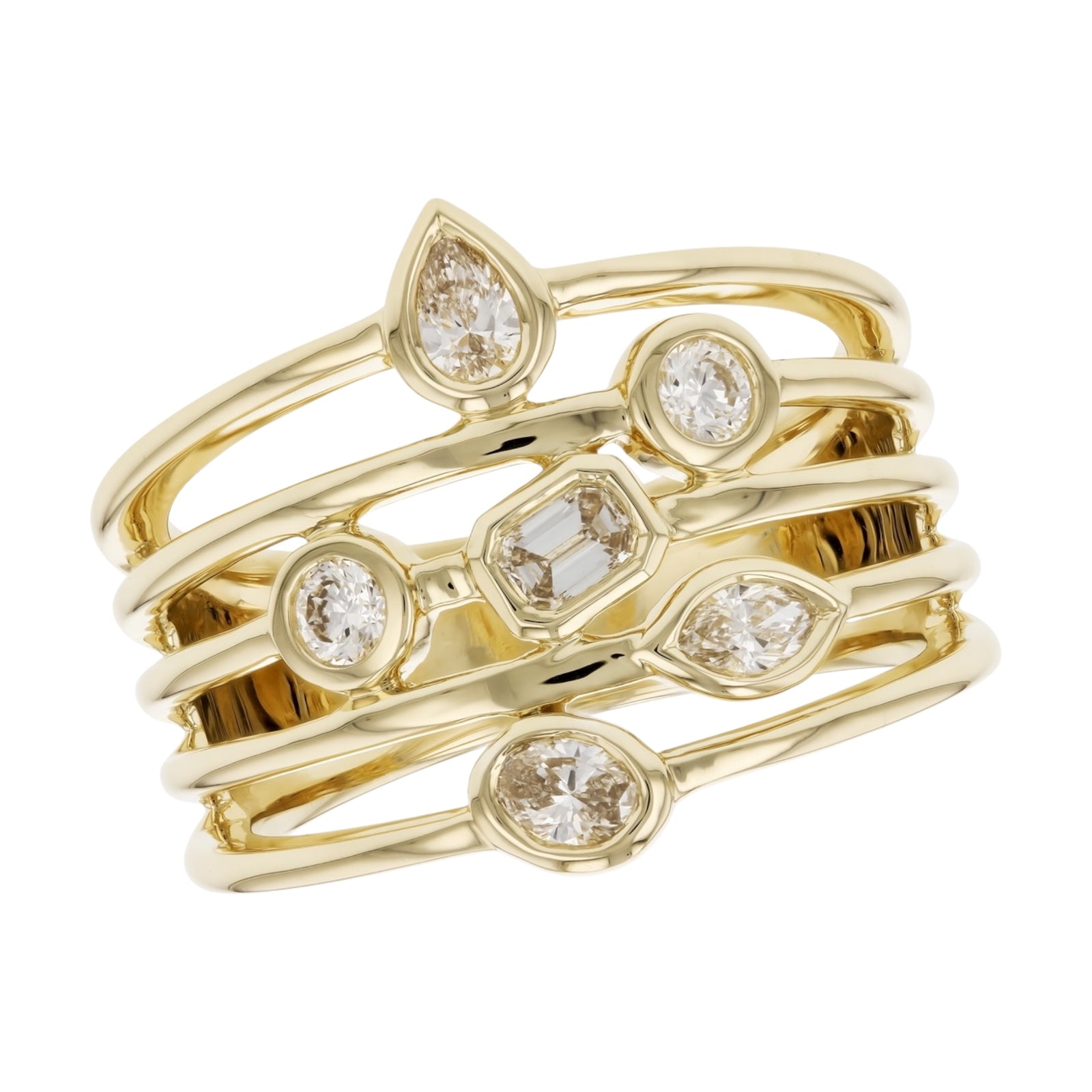 Fancy Cut Diamond Stack Band