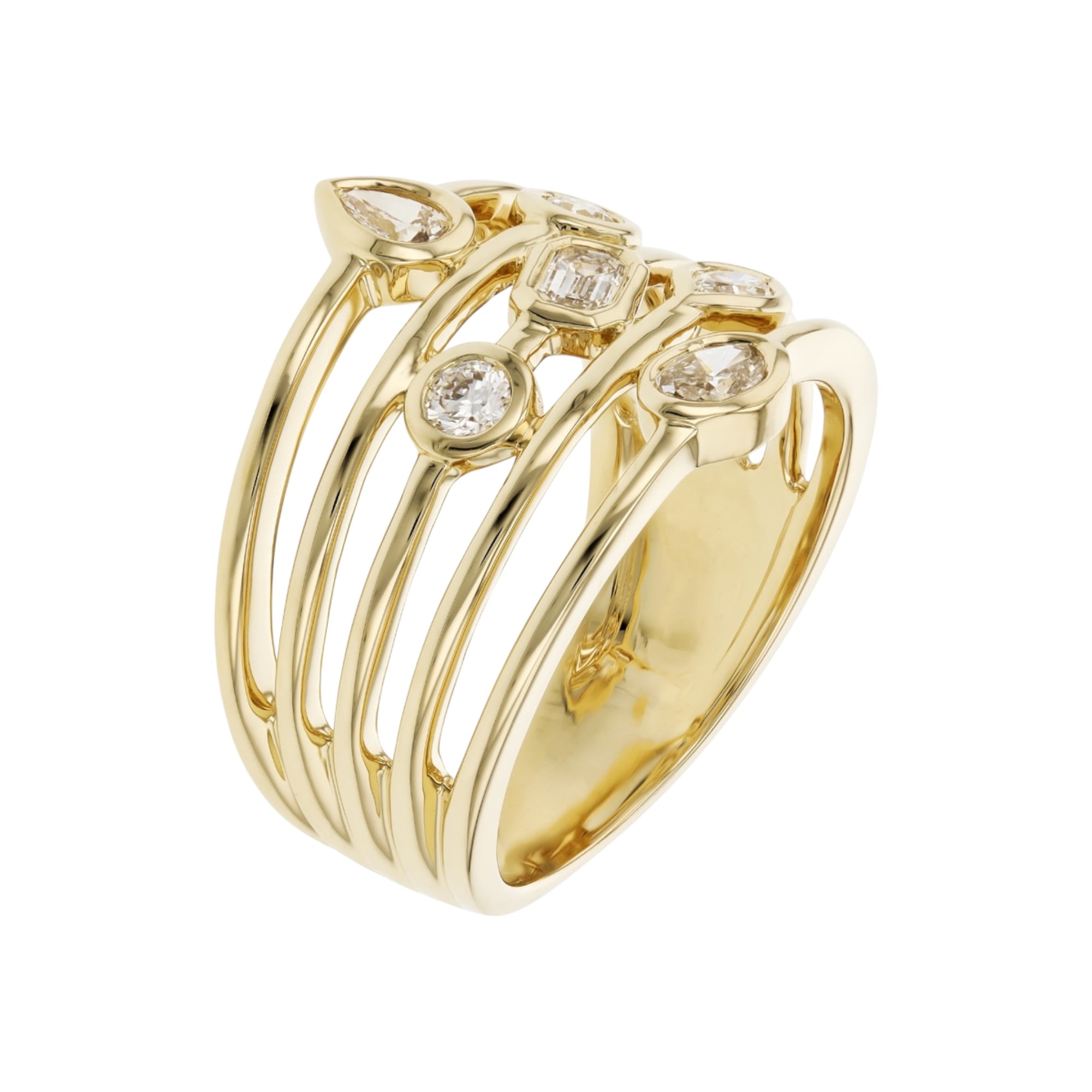 Fancy Cut Diamond Stack Band