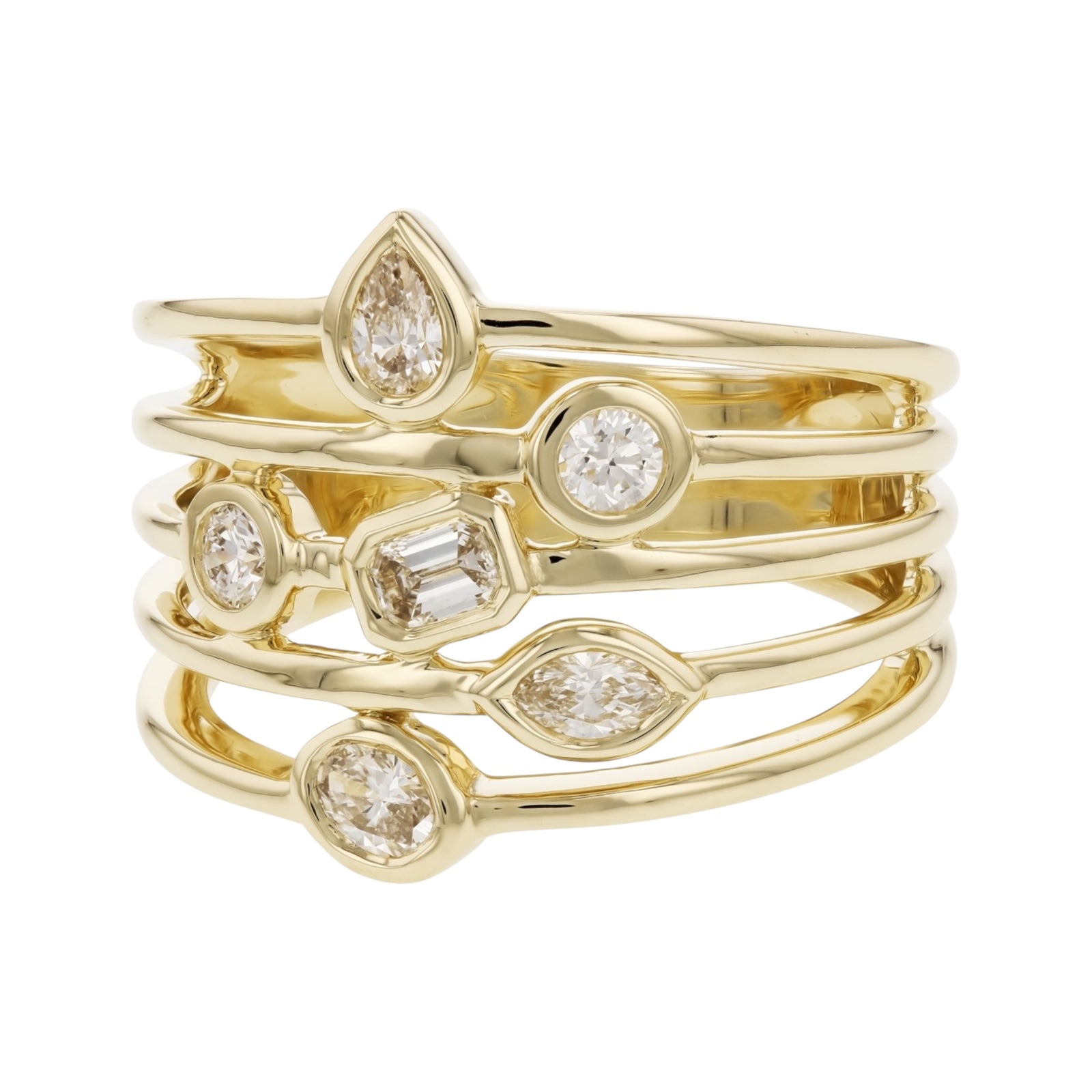 Fancy Cut Diamond Stack Band