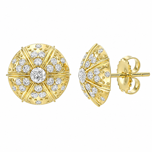 Diamond Button Earrings by Meredith Young