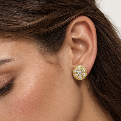 Diamond Button Earrings by Meredith Young