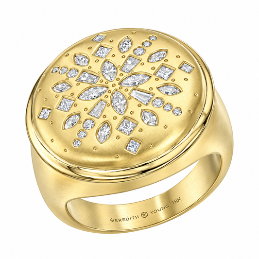 Diamond Chaos Signet Ring  by Meredith Young