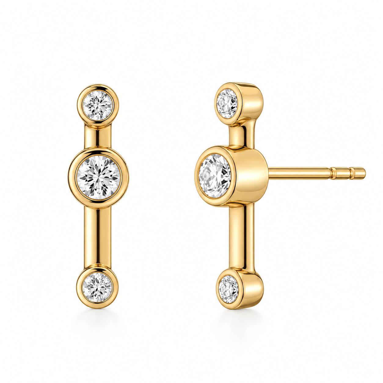 Diamond Crossroad Stud by Mined + Found