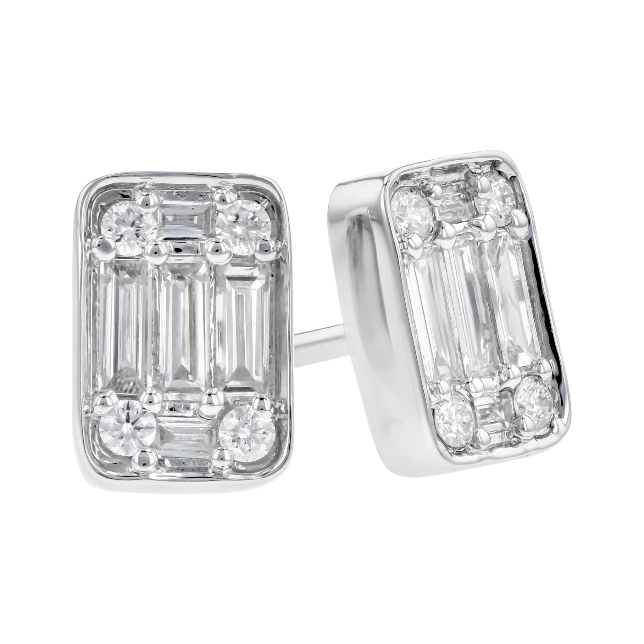 Baguette Diamond Stud Earrings
