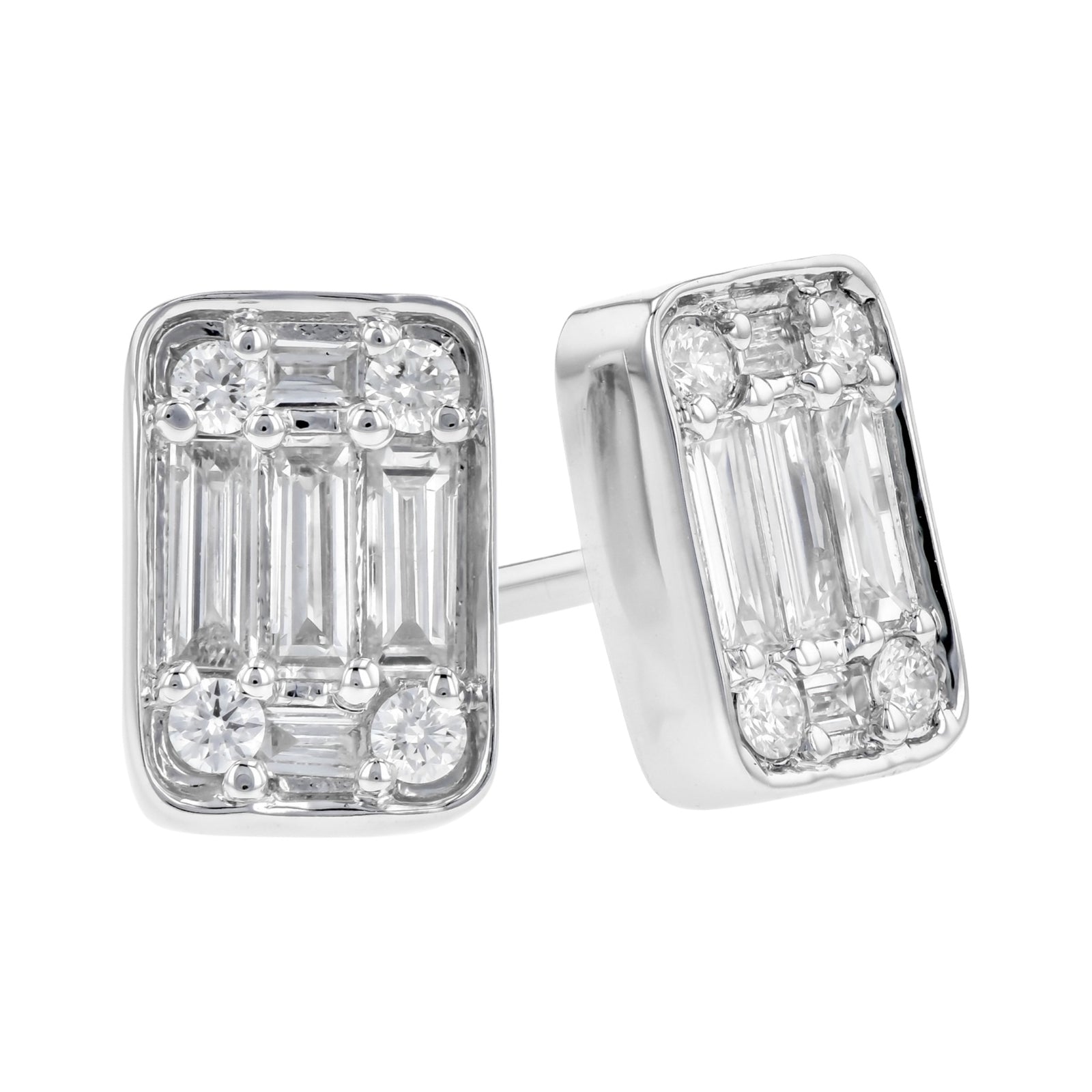Baguette Diamond Stud Earrings