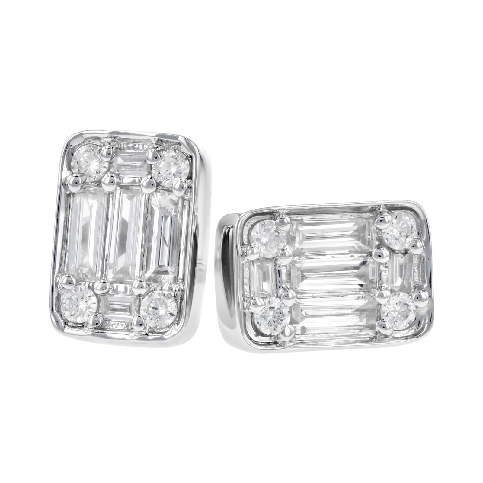 Baguette Diamond Stud Earrings