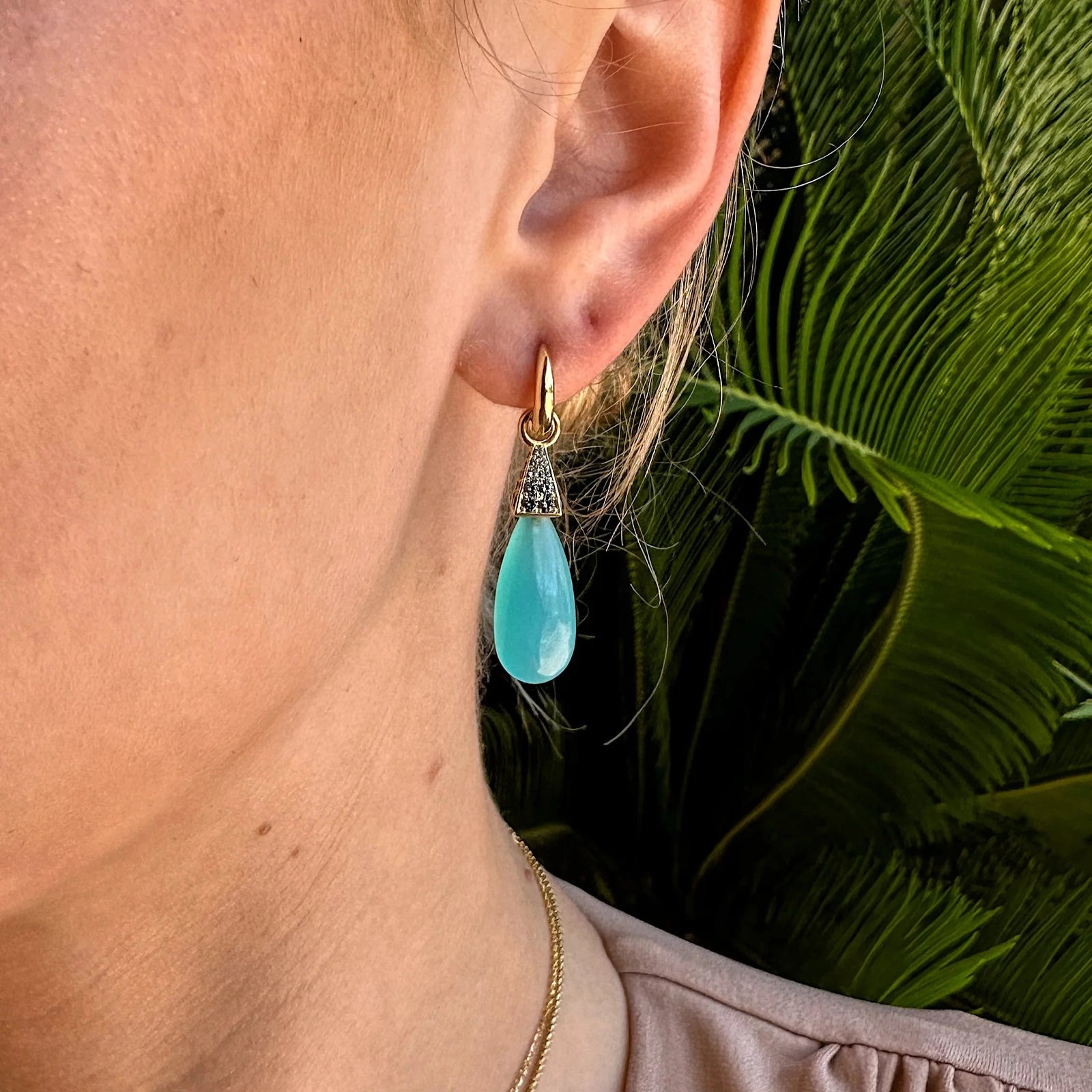 Cosmic Bloom Pave Drop Earrings by Meredith Young available at Talisman Collection Fine Jewelers in El Dorado Hills, CA and online