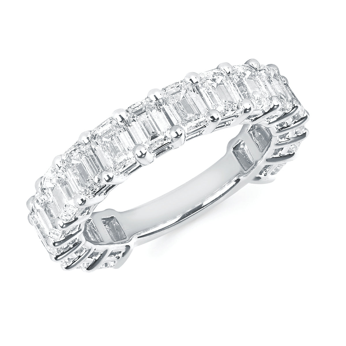 Emerald Cut Diamond White Gold Eternity Ring