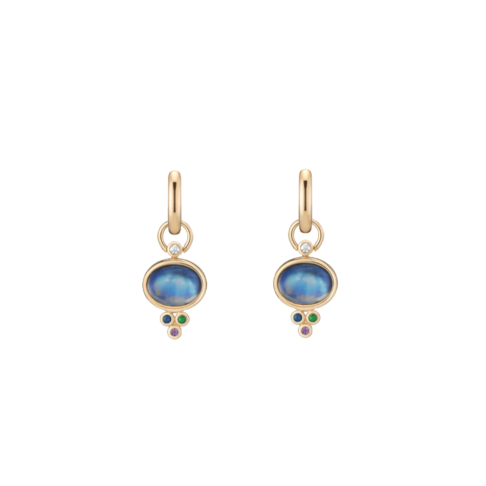 Moonstone Trio Charm Earrings by Mined + Found available at Talisman Collection Fine Jewelers in El Dorado Hills, CA and online