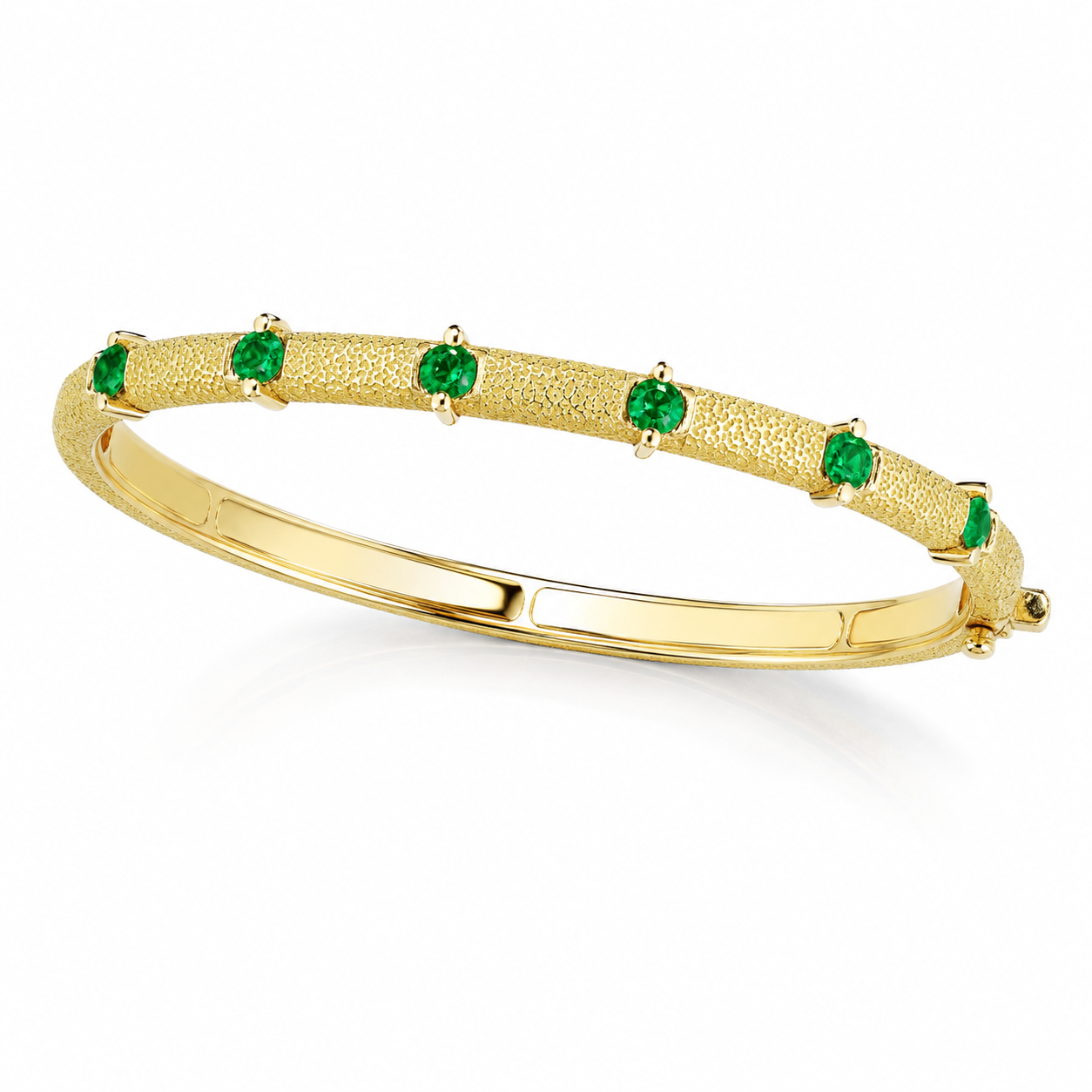 Emerald Antique Amulet Station Bangle by Penny Preville