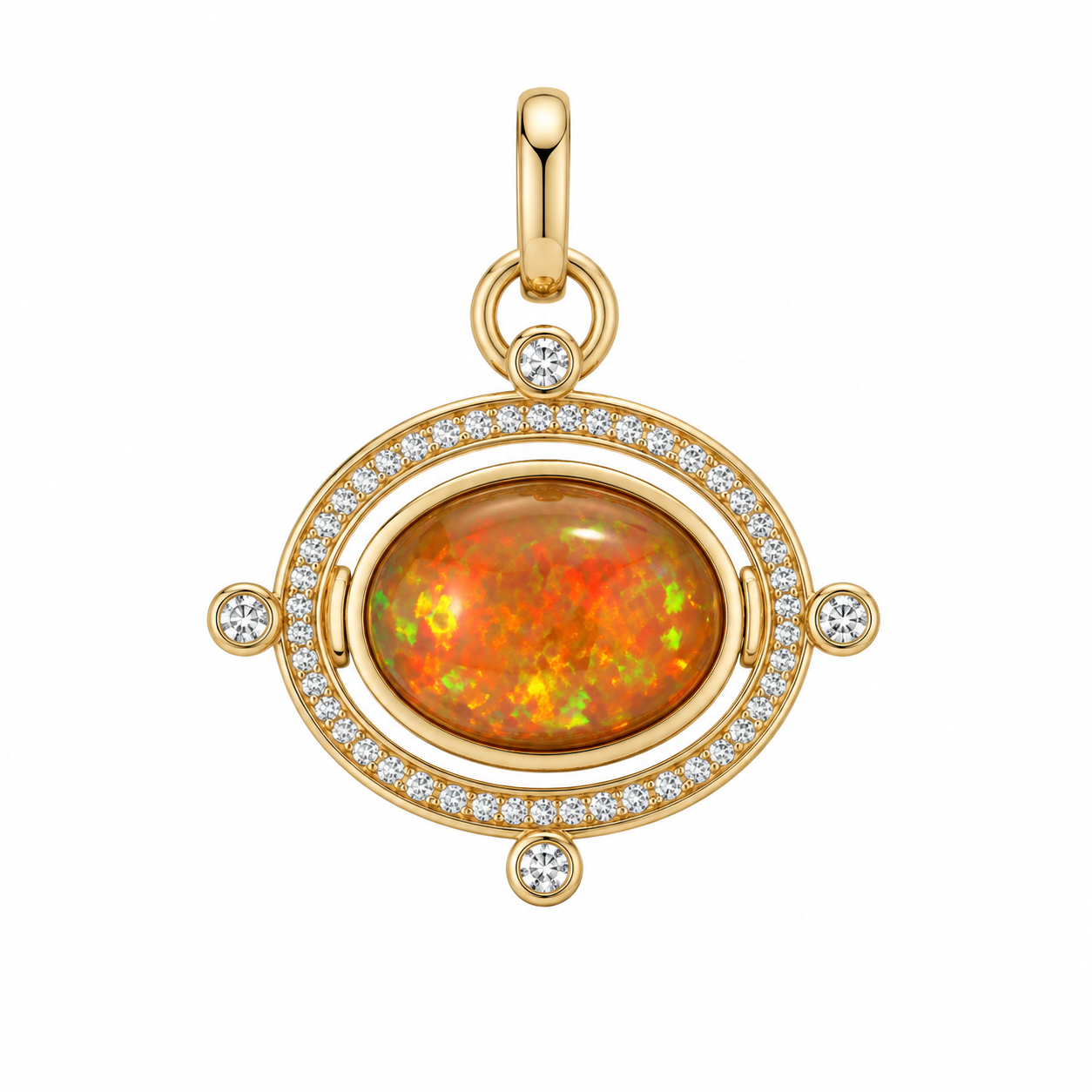 Fire Opal Compass Pendant by Mined + Found