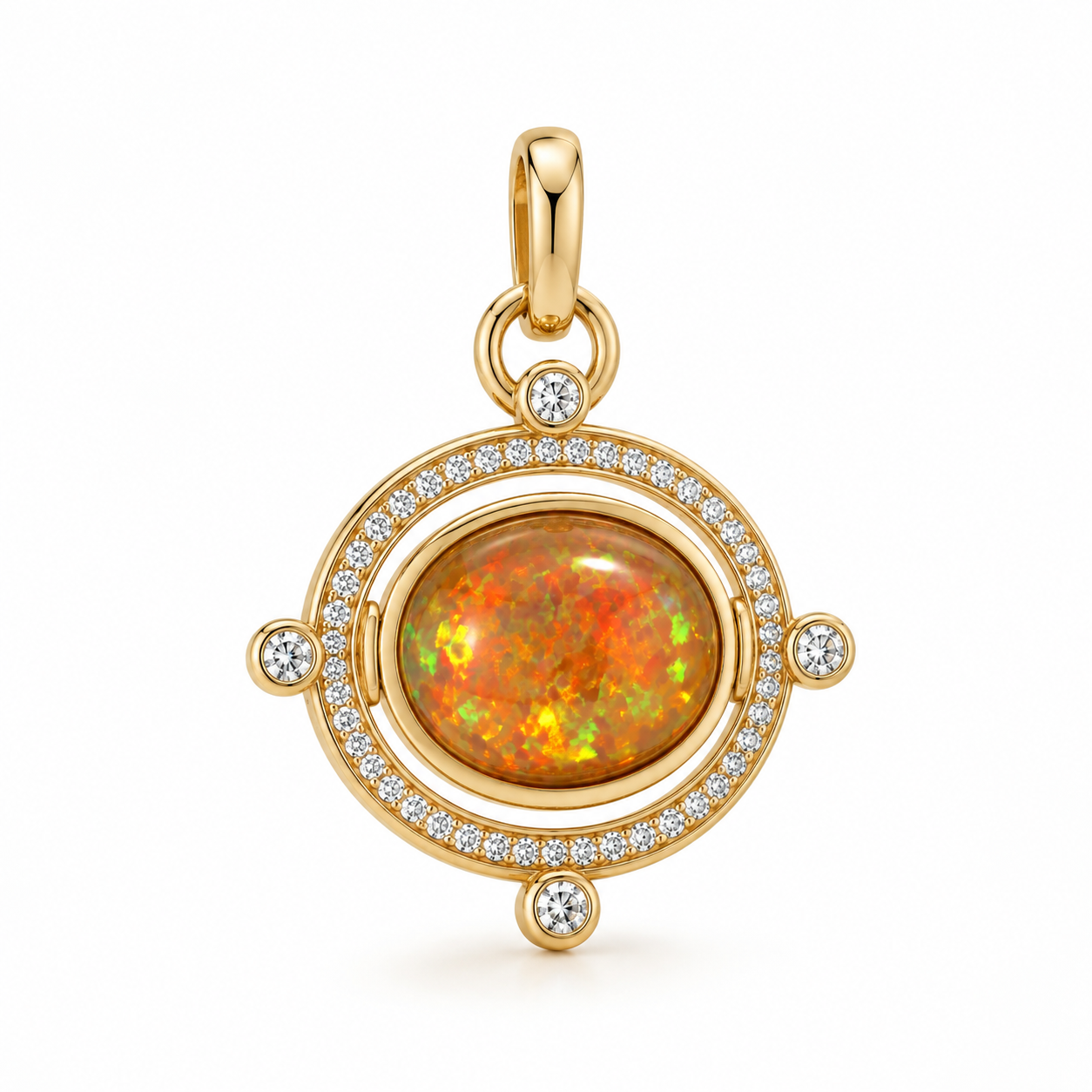 Fire Opal Compass Pendant by Mined + Found
