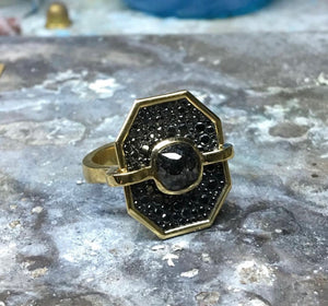 Black Diamond Opus Ring available at Talisman Collection Fine Jewelers in El Dorado Hills, CA and online. Specs: The stunning Black Opus Octagon Diamond Ring is encrusted with 3.00 cts of black diamonds set in 18k yellow gold.