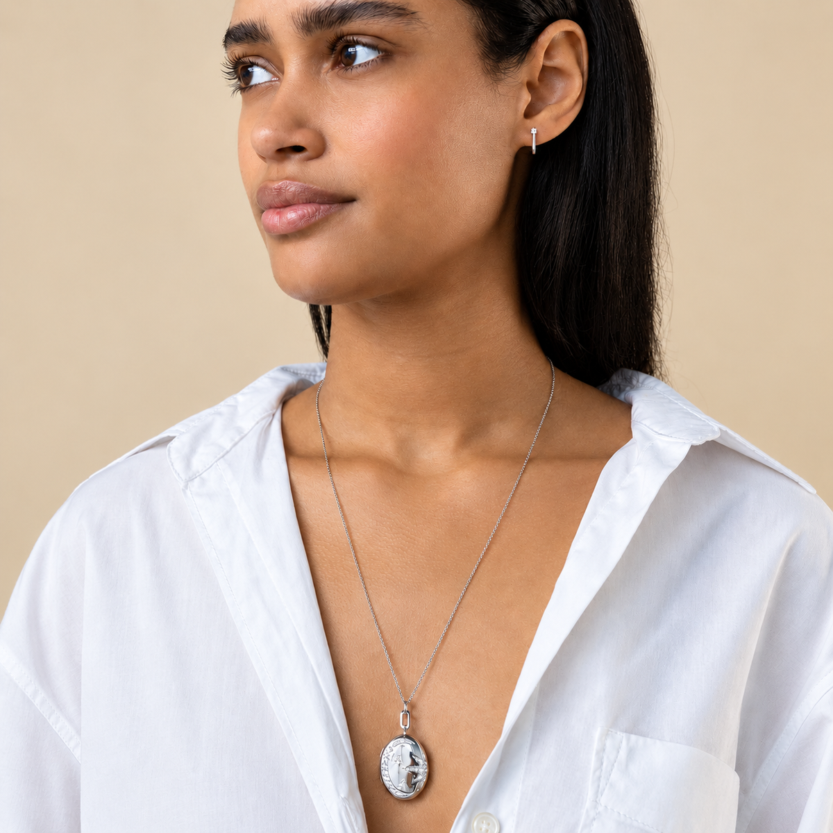 Galaxy Locket with White Sapphires by Monica Rich Kosann
