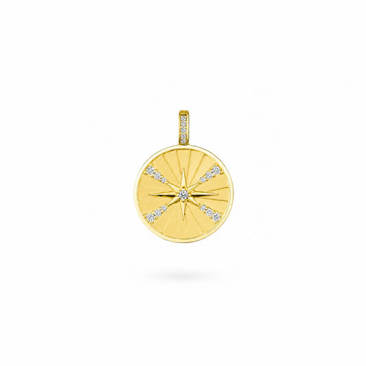 Gold Starburst Medallion Charm by Penny Preville