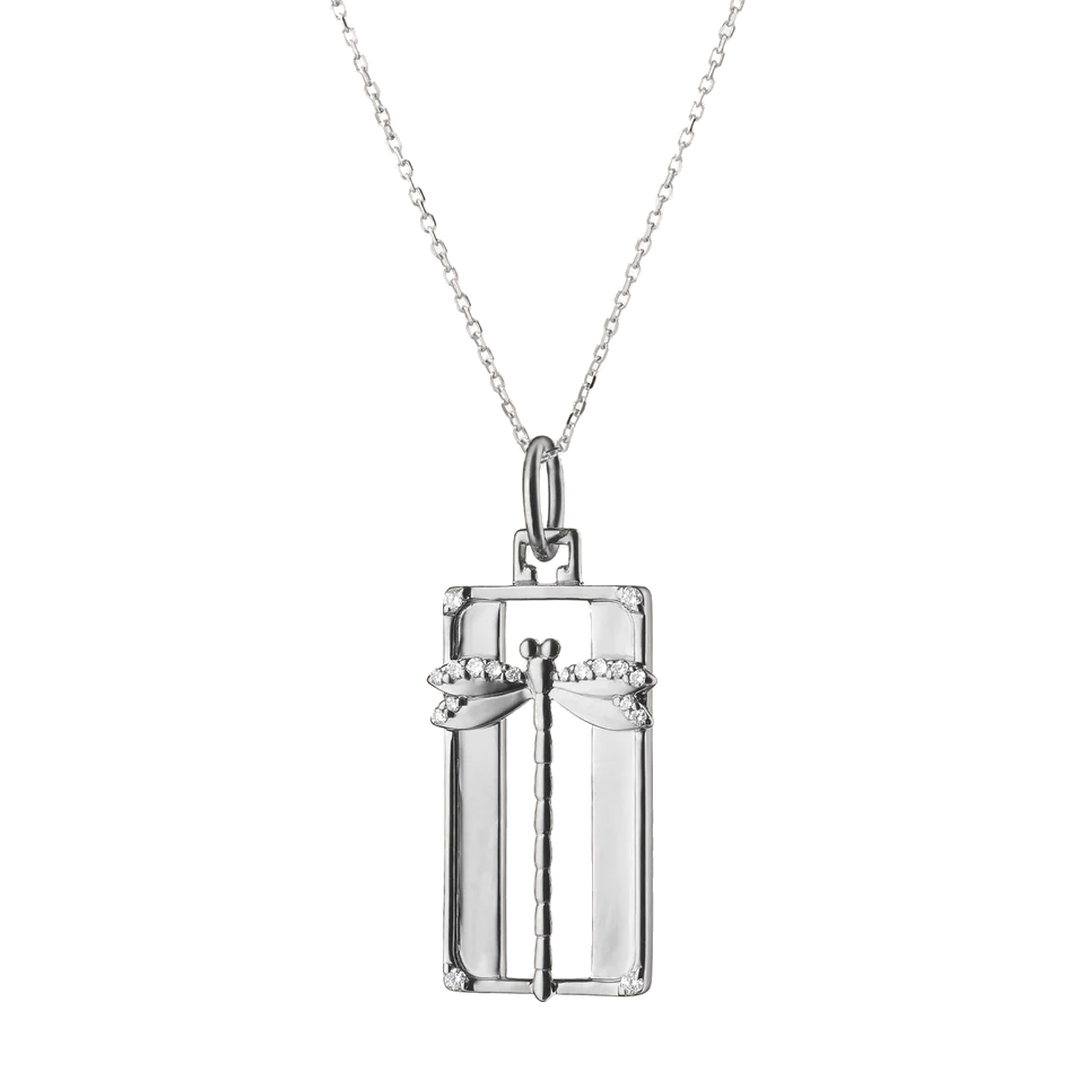 "Grace" Dragonfly Necklace with White Sapphires by Monica Rich Kosann