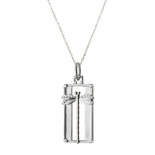 "Grace" Dragonfly Necklace with White Sapphires by Monica Rich Kosann