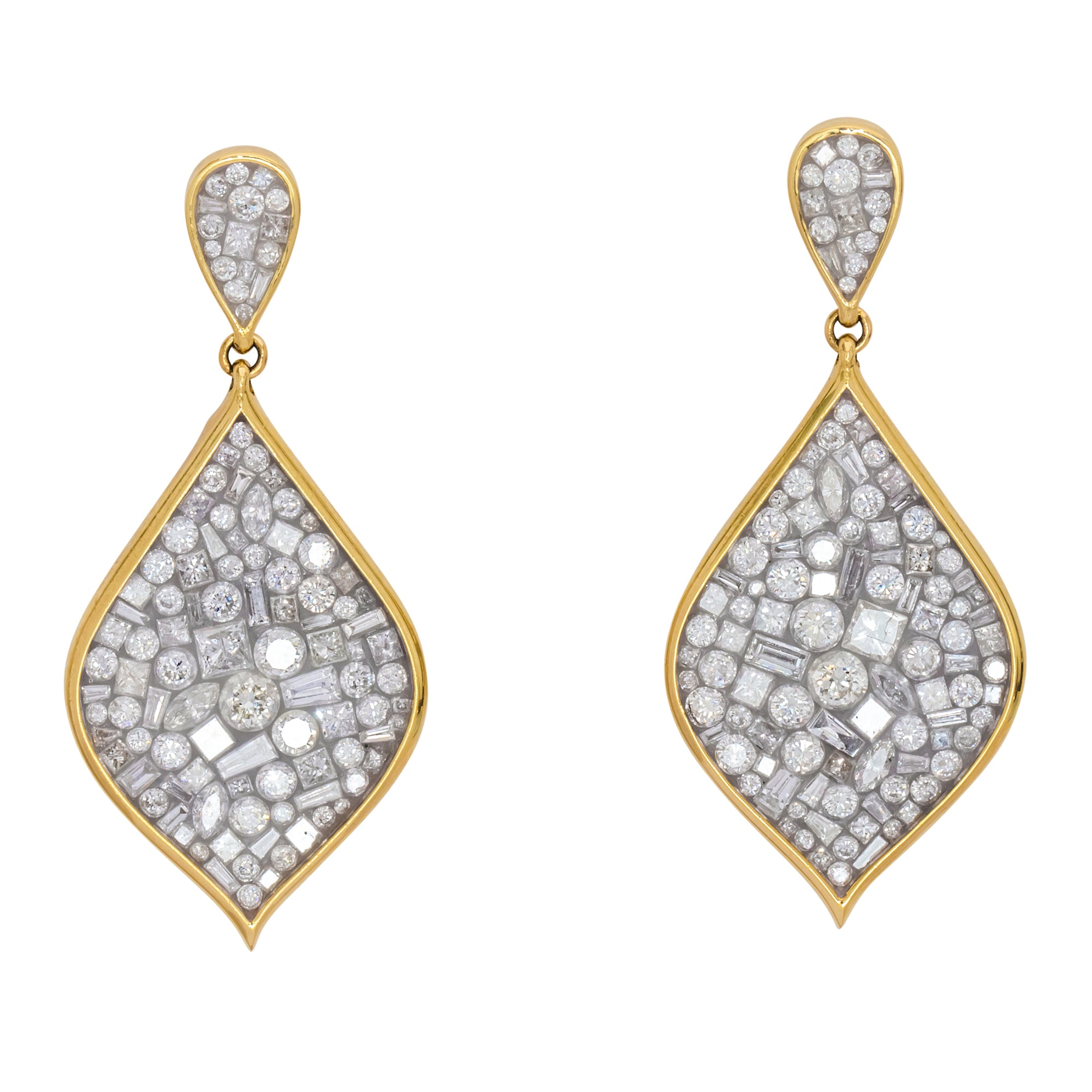 Ice Medium Genie Diamond Earrings by Pleve available at Talisman Collection Fine Jewelers in El Dorado Hills, CA and online. Specs: 5.00 cttw diamonds, 18k yellow gold. 