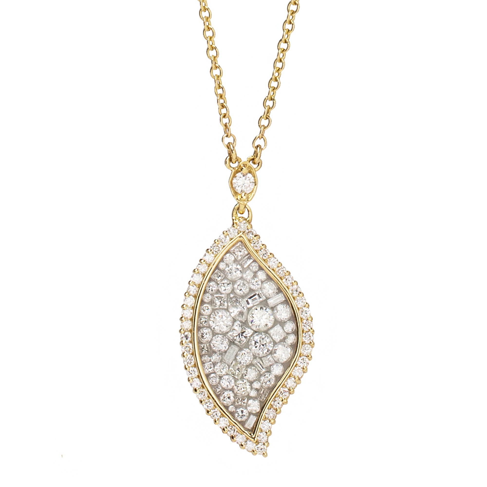 -Ice Mini Flame Diamond Necklace