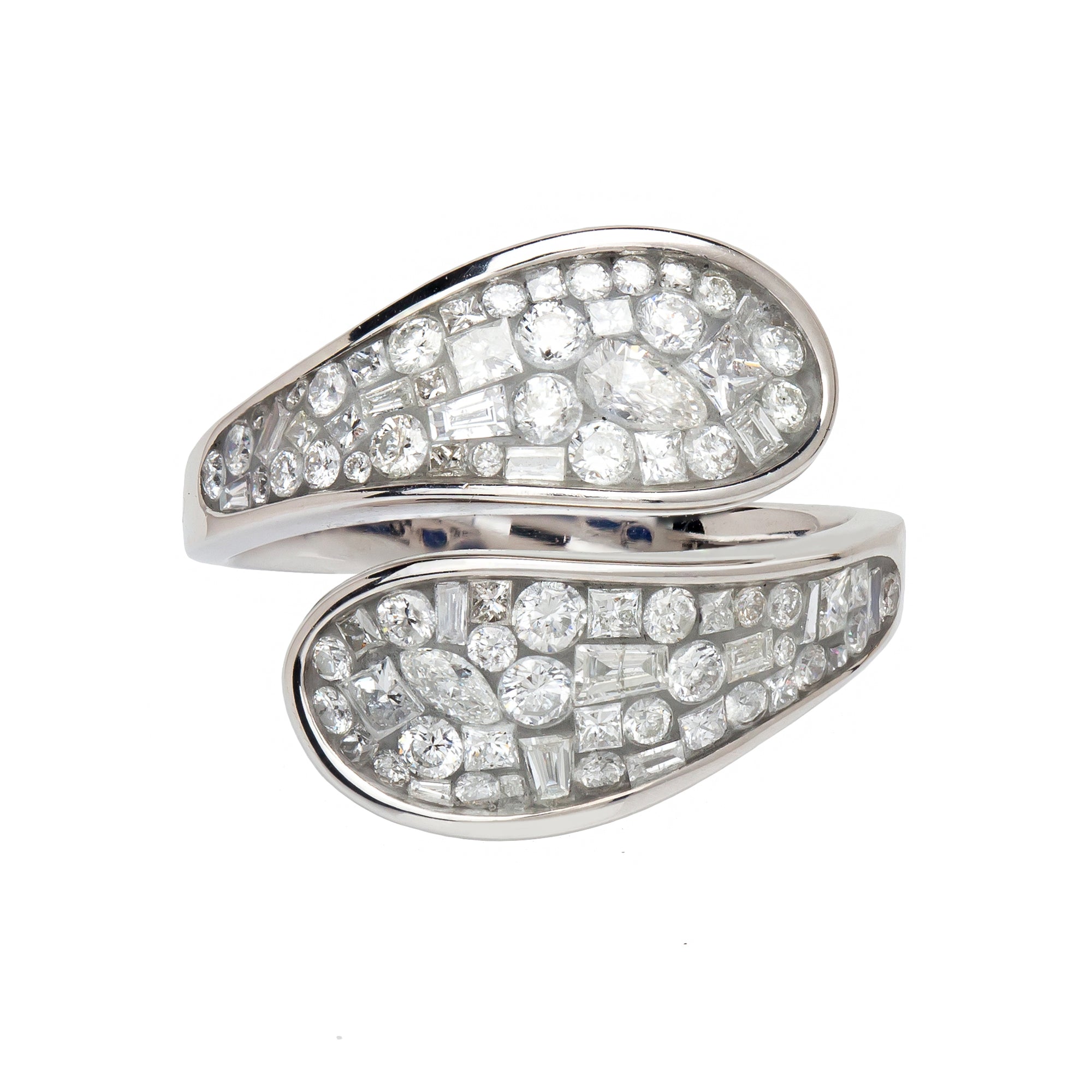 Ice Bypass Diamond Ring by Pleve available at Talisman Collection Fine Jewelers in El Dorado Hills, CA and online. Specs: 1.45 cttw diamonds, 18k white gold. 