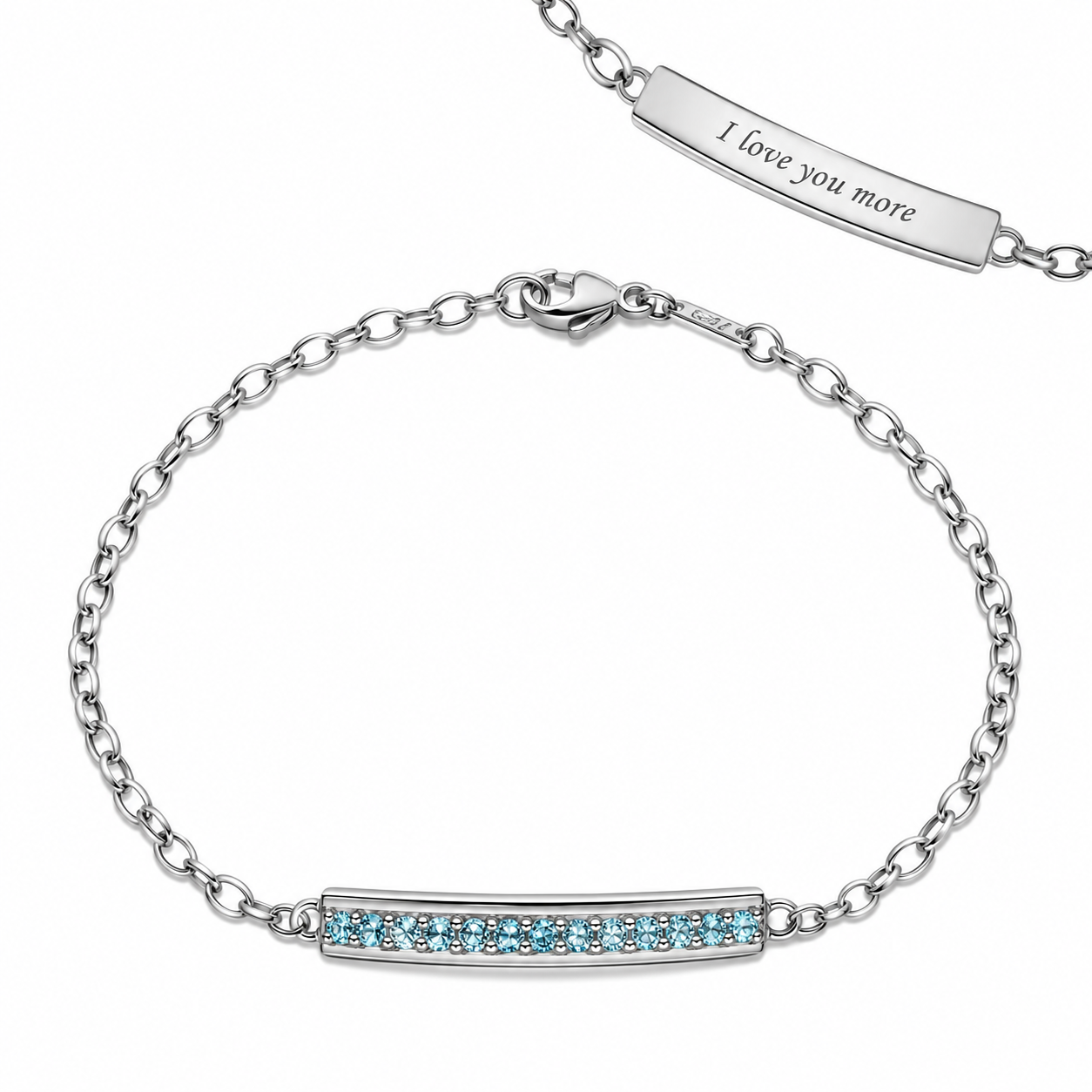 "I Love You More" Aquamarine Poesy Bracelet by Monica Rich Kosann
