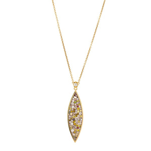 Cinnamon Marquise Diamond Necklace available at Talisman Collection Fine Jewelers in El Dorado Hills, CA and online. Specs: 12.20 cts color enhanced diamonds, 18k yellow gold 