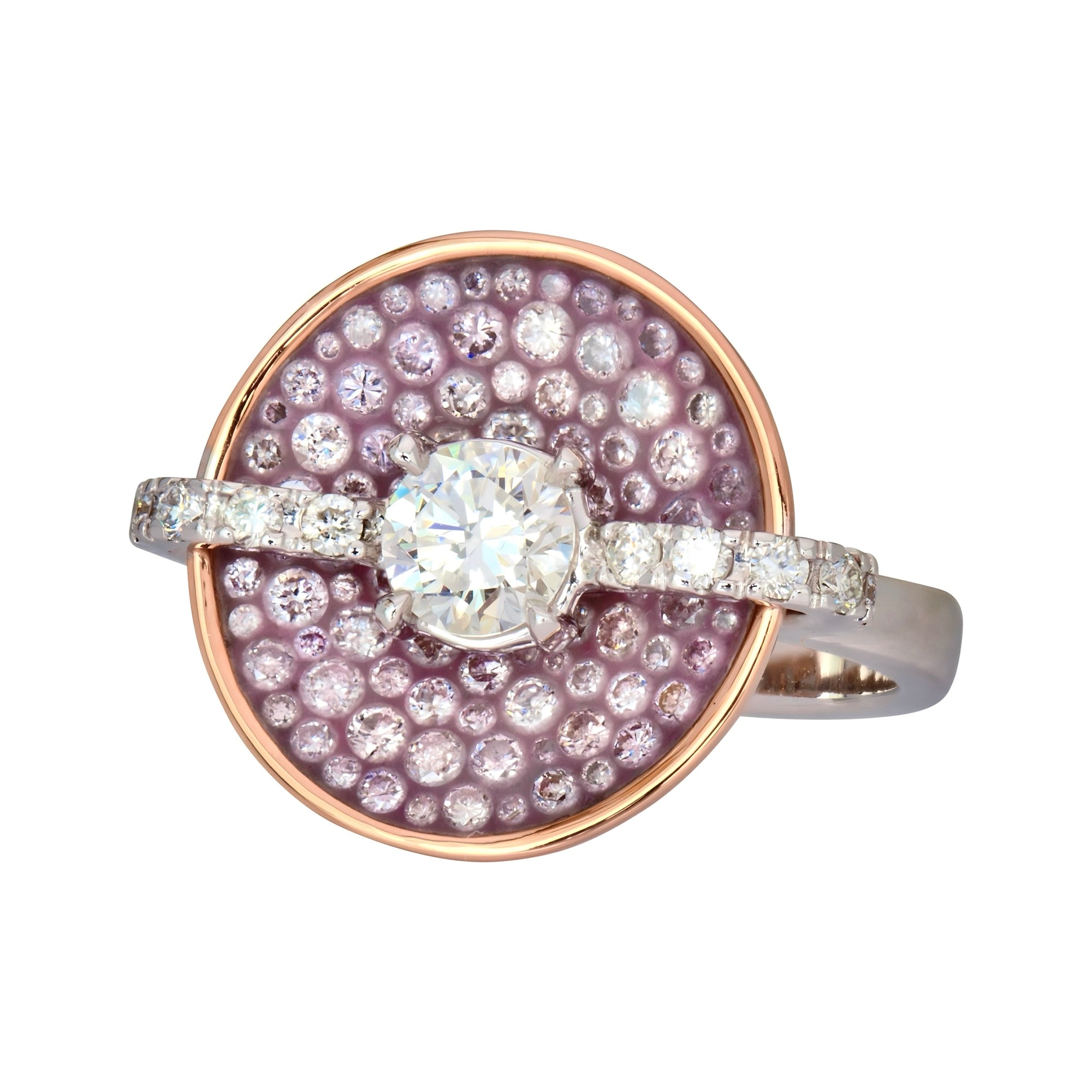 Pink and White Diamond Opus Ring in 18k available at Talisman Collection Fine Jewelers in El Dorado Hills, CA and online. Specs: 1.70 cttw diamonds and 18k gold. 