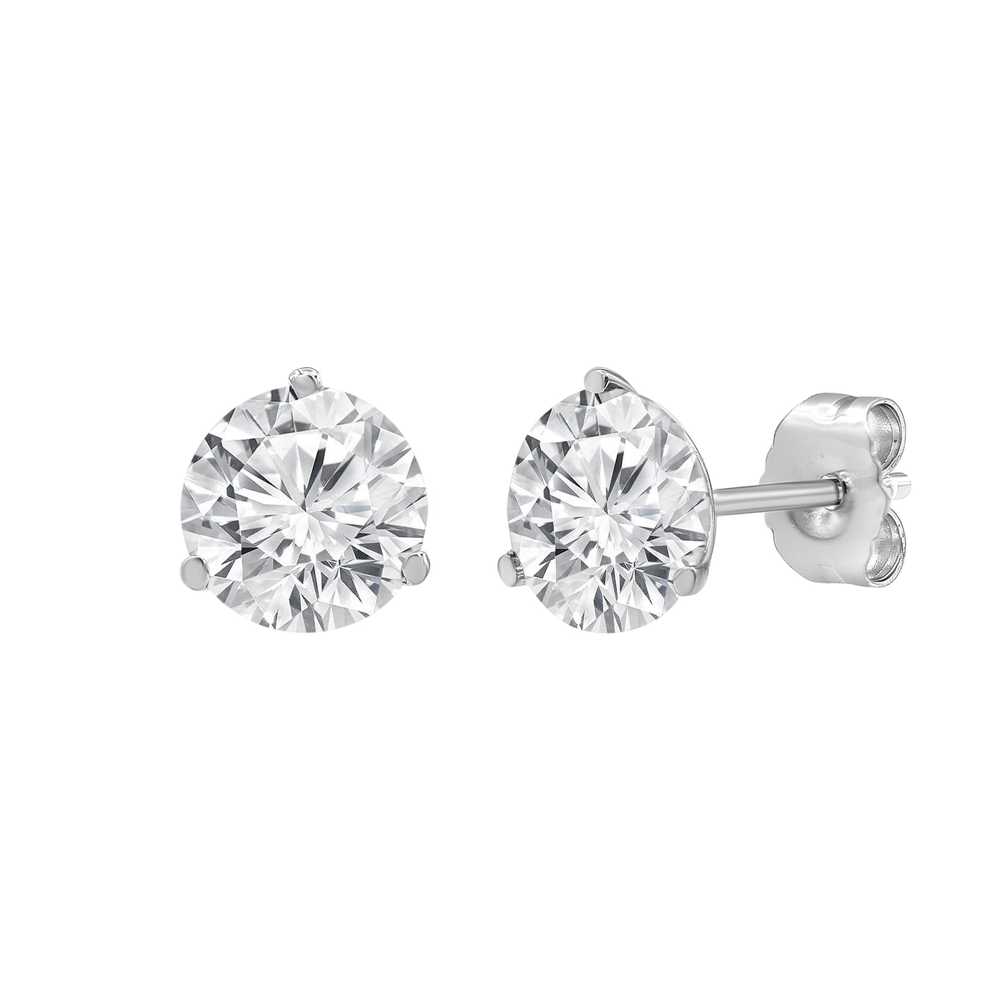 1.50 cttw 3-Prong Martini Studs - Round