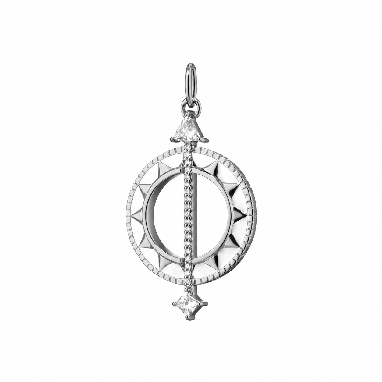 Large "Time is Precious" Necklace with Rock Crystal and White Sapphires by Monica Rich Kosann