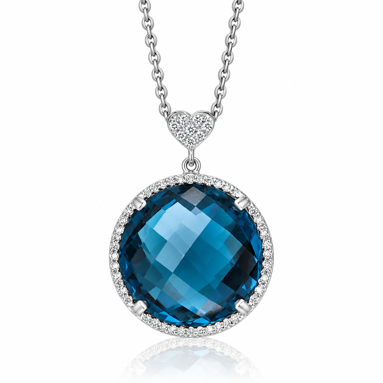 London Blue Topaz and Diamond Necklace by Lisa Nik
