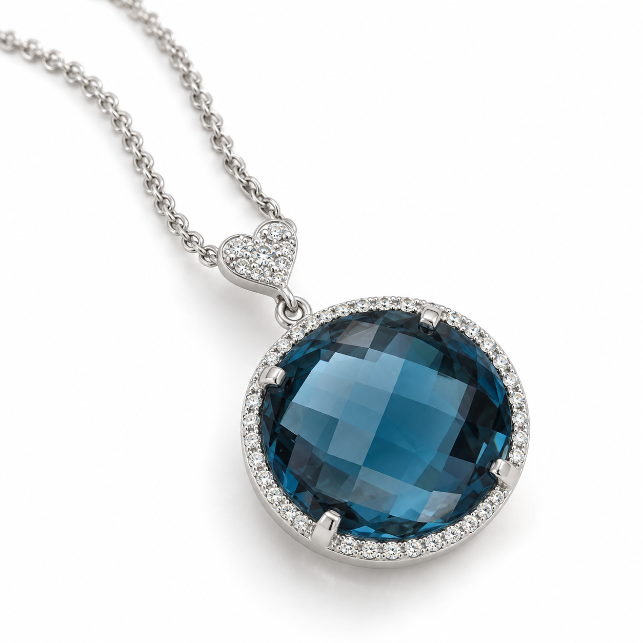 London Blue Topaz and Diamond Necklace by Lisa Nik