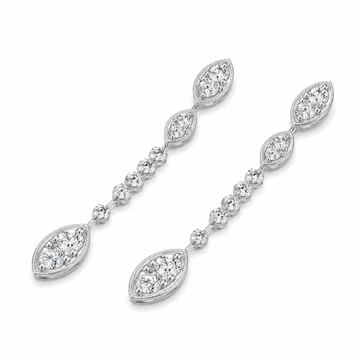 Marquise Diamond Wave Earrings by Penny Preville