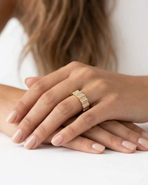 Wide Lace Gold Band by Mined + Found