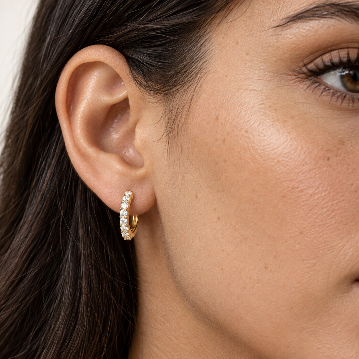 Mini Hinged Diamond Hoop Earrings by Lisa Nik
