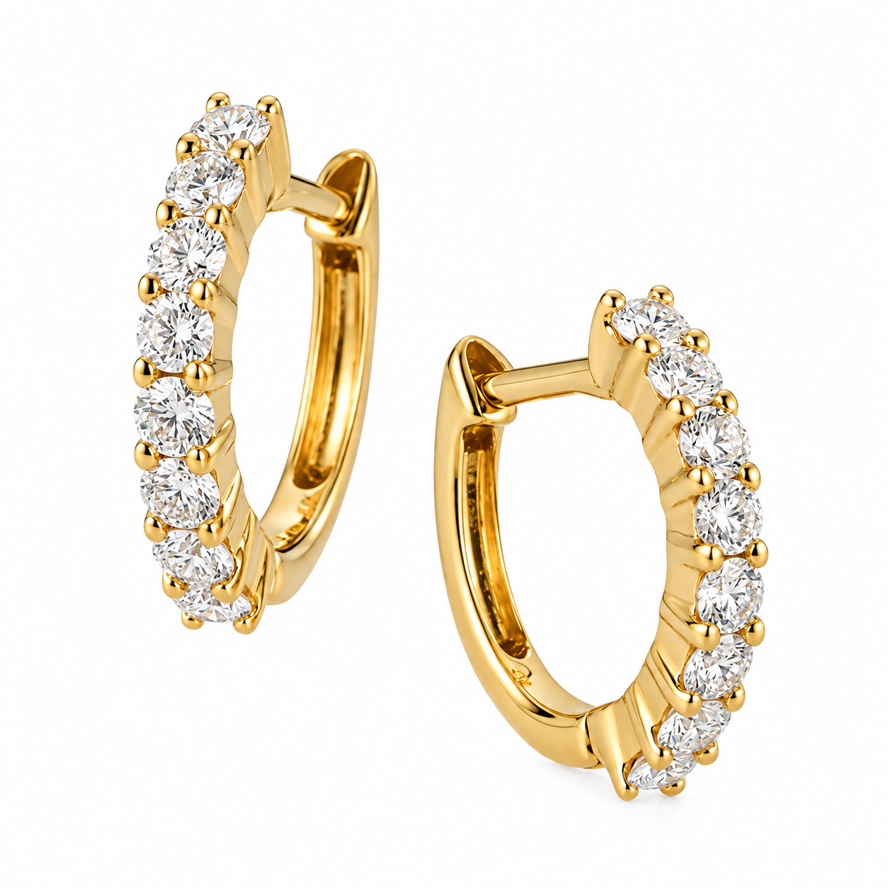 Mini Hinged Diamond Hoop Earrings by Lisa Nik